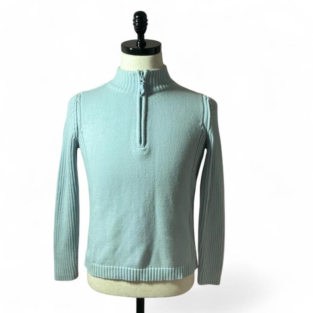 St Johns Bay Granola‎ Girl Womens Ribbed Knit 1/4 Zip Pullover Sweater Size M